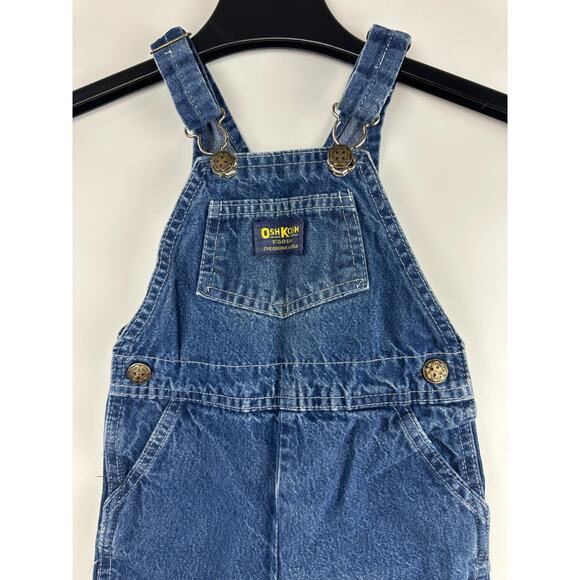 Vintage OshKosh B’gosh Baby Toddler Overalls 2T USA Union Made Blue Denim Bib - Picture 3 of 14